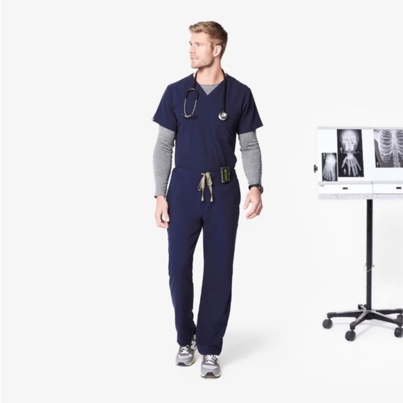 Figs Technical Collection Pisco Mens Scrub Pants Navy Stretch FM4500 Uniform - Picture 15 of 15